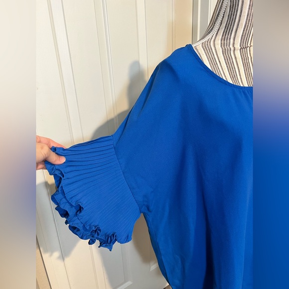 K Jordan Royal blue Plus size English ruffle blouse size 1x - Picture 6 of 9